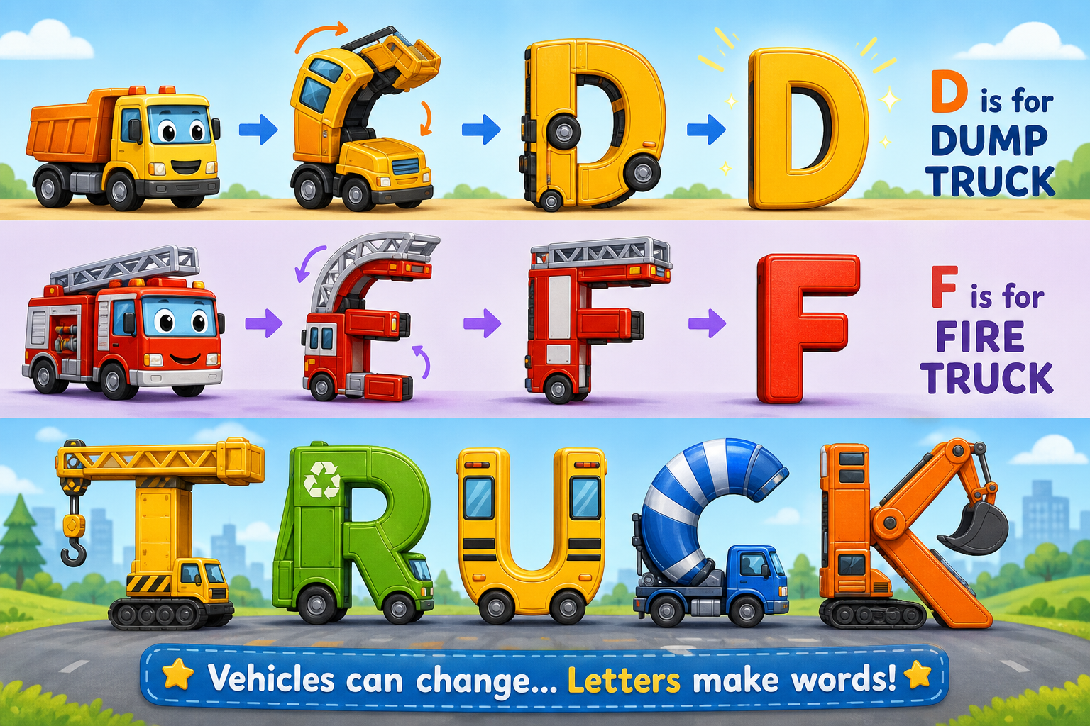 Word Transformers 1 - Vehicles Transform Into Words